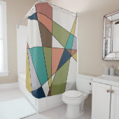 Mid Century Moderne Driehoek Abstract Douchegordijn (In situ)