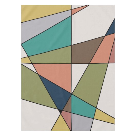 Mid Century Moderne Driehoek Abstract Tafelkleed (Voorkant)