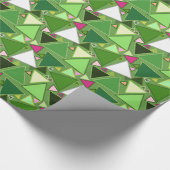 Mid-Century Moderne driehoeken, Lime Green Multi Cadeaupapier (Hoek)