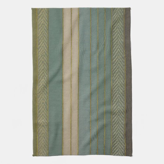 Mid Century Moderne gedempte strepen Print Theedoek (Verticaal)