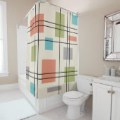Mid Century Moderne Geometric 3 Douchegordijn (In situ)