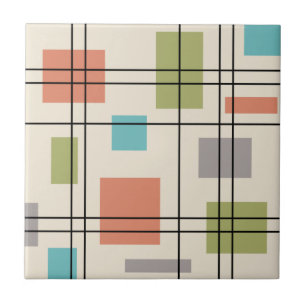 Mid Century Moderne Geometric 3 Tegeltje
