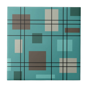 Mid Century Moderne Geometric 8 Tegeltje