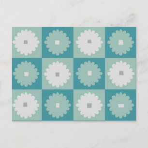 Mid Century Moderne Geometric Flowers Briefkaart
