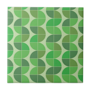 Mid Century Moderne Geometrische Abstracte groene Tegeltje