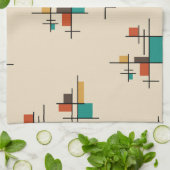 Mid Century Moderne Geometrische Kleur Theedoek (Gevouwen)