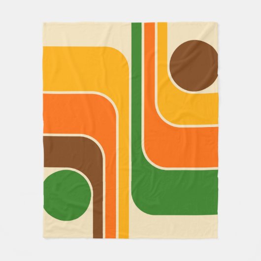 Mid Century Moderne Geometrische Ontwerp Fleece Deken (Voorkant)