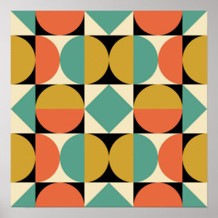 Mid Century Moderne Geometrische Ontwerp Poster