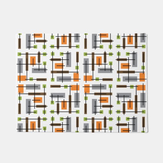 Mid Century Moderne Geometrische Patroon Deurmat (Voorkant)