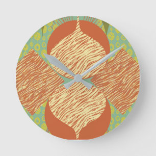 Mid Century Moderne Geometrische  Ronde Klok