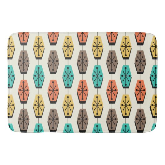 Mid Century Moderne Hexagons Colorful Badmat (Voorkant)