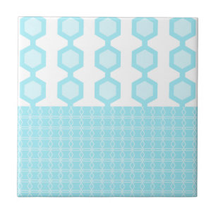 Mid Century Moderne Hexagons Pastel Baby Blue Tegeltje