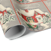 Mid Century Moderne Home Sleigh Cadeaupapier (Rol Hoek)