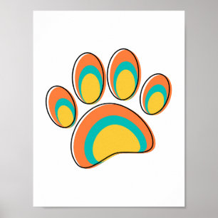 Mid Century Moderne Hond Paw Print