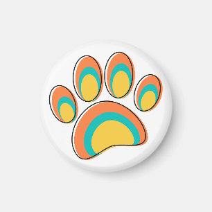 Mid Century Moderne Hond Paw Print Magneet