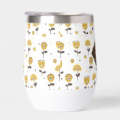 Mid Century Moderne Jaune Floral Nom Personnalisé (Droite)