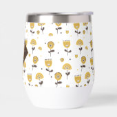 Mid Century Moderne Jaune Floral Nom Personnalisé (Gauche)
