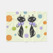 Mid Century Moderne Kat Fleece Deken (Voorkant (Horizontaal))