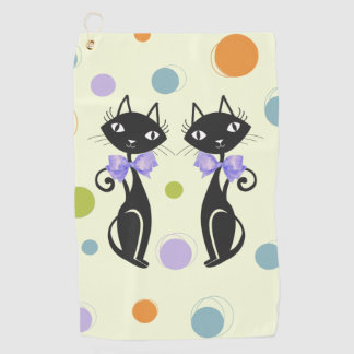 Mid Century Moderne Kat Golfhanddoek