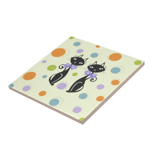 Mid Century Moderne Kat Tegeltje