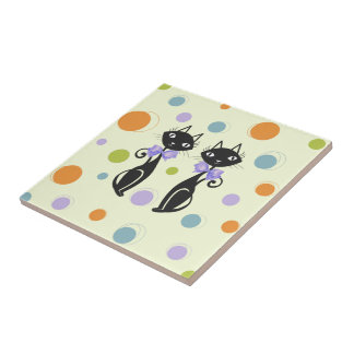 Mid Century Moderne Kat Tegeltje