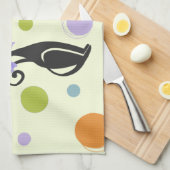 Mid Century Moderne Kat Theedoek (Quarter Fold)