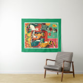 Mid Century moderne katten op vakantie Wandkleed (In Situ (horizontaal))