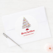 Mid Century Moderne Kerst Aluminium Tree Ronde Sticker (Envelop)