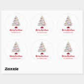 Mid Century Moderne Kerst Aluminium Tree Ronde Sticker (Vel)
