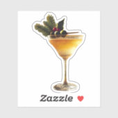 Mid Century Moderne Kerst Champagne Cocktail Sticker (Vel)