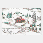 Mid Century Moderne Kerst Inpakpapier Vel (Voorkant 2)