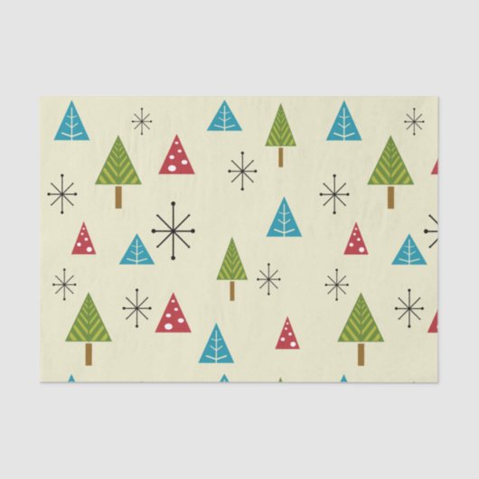 Mid Century Moderne kerstbomen Tissuepapier (Voorkant)