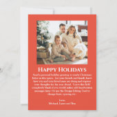 Mid-Century Moderne Kerstfoto's Feestdagenkaart (Achterkant)