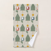 Mid-Century Moderne Kerstmis Bad Handdoek (Handdoek)