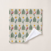Mid-Century Moderne Kerstmis Bad Handdoek (Wasdoekje)