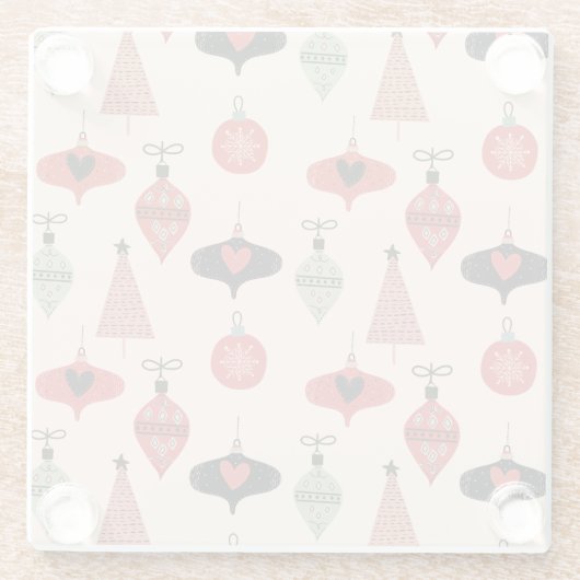 Mid-Century Moderne Kerstmis Glazen Onderzetter (Achterkant)