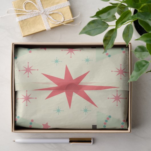 Mid Century Moderne kerstpatroonpapier Tissuepapier (Geschenk)