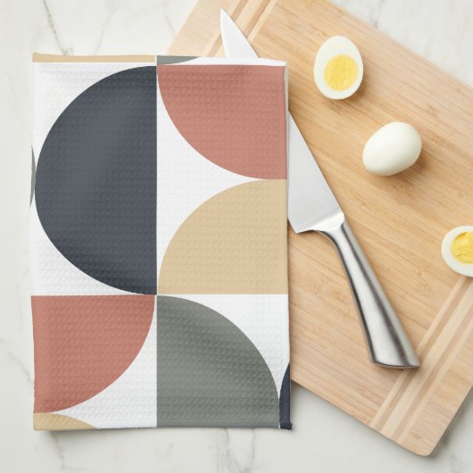 Mid Century Moderne Kolen Zalm Theedoek (Quarter Fold)