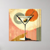 Mid Century Moderne Kunst Martini Canvas Afdruk (Voorkant)