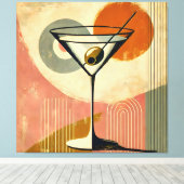 Mid Century Moderne Kunst Martini Canvas Afdruk (Insitu (Houten vloer))