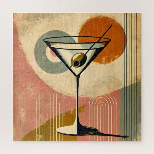 Mid Century Moderne Kunst Martini Legpuzzel (Verticaal)