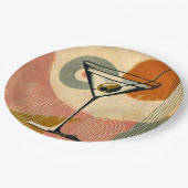 Mid Century Moderne Kunst Martini Papieren Bordje (Gekanteld)