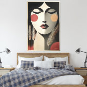 Mid Century Moderne Kunst Meditatie Canvas Afdruk (Insitu (Slaapkamer))