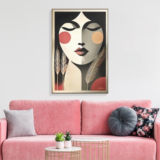 Mid Century Moderne Kunst Meditatie Canvas Afdruk (Insitu (Woonkamer))