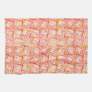Mid-Century Moderne kwadraten - crème multi Theedoek