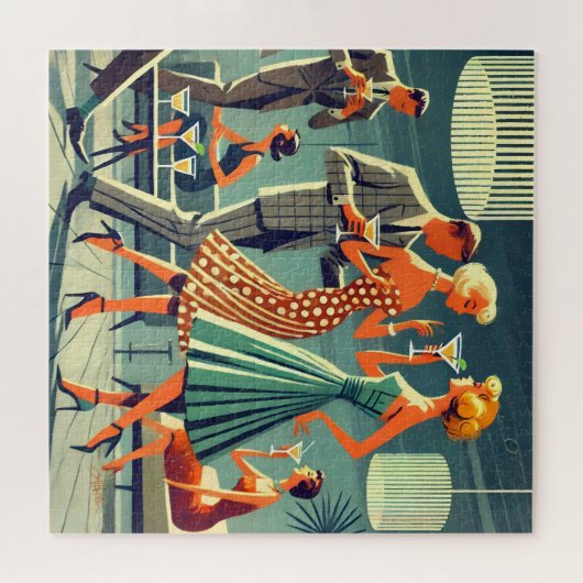 Mid Century Moderne Martini Dans Cocktail Party Legpuzzel (Horizontaal)