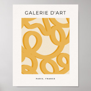 Mid Century Moderne Mosterd Gele Borstel Strokes Poster