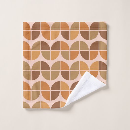 Mid Century moderne Motif orange brun (Gant de toilette)