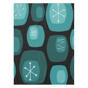 Mid Century Moderne Oblaanproducten Blauwgroen Tafelkleed