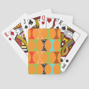 Mid Century Moderne Oranje Patroonspeelkaarten Pokerkaarten